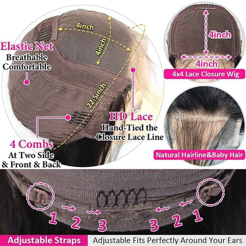 Bangjazz 4X4 Lace Front Wigs Human Hair Water Wave Wig 180% Density Brazilian Virgin Hair Pre Plucked with Baby Hair Wigs for Black Women Deep Water Wig 18 Inch Natural Color (18 Inch,Water Wave Wigs)