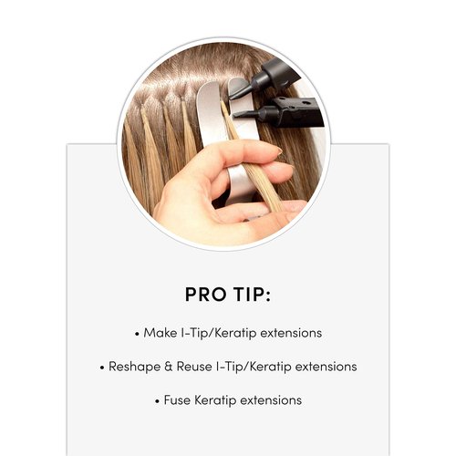 Pro Fusion Tool by The Hair Shop - Keratin Melting Connector Machine for Hair Extensions, Matte Black Ergonomic Patented Design - Professional Salon Heat Tool for Keratip
