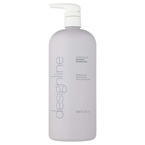 DESIGNLINE Super Silver Shampoo - Regis Restores Moisture, Boost Color for Blonde, Grey, White Hair, Strengthens and Improves Elasticity to Prevent Color Fade (33.8 oz.)
