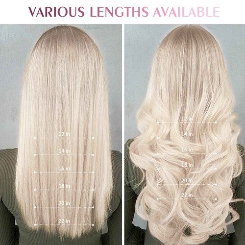 Fimislosion Real Hair Extensions Clip in Human Hair, Seamless Clip in Hair Extensions Real Human Hair, 18 Inch Clip ins extensions for women, Ash Platinum Blonde 120G 7Pcs