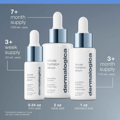 Dermalogica Circular Hydration Face Serum with Hyaluronic Acid - Deep Hydrating and Long Lasting, 2 fl oz