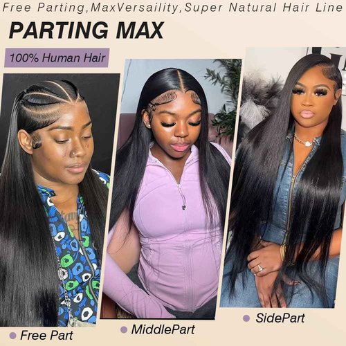 Beauty Queen 16A Straight Lace Front Wigs Human Hair 13x4 HD Lace Wigs Pre Plucked 220 Density 20 Inch Straight Human Hair Wigs Brazilian Remy Human Hair Frontal Wig for Women Natural Black Color