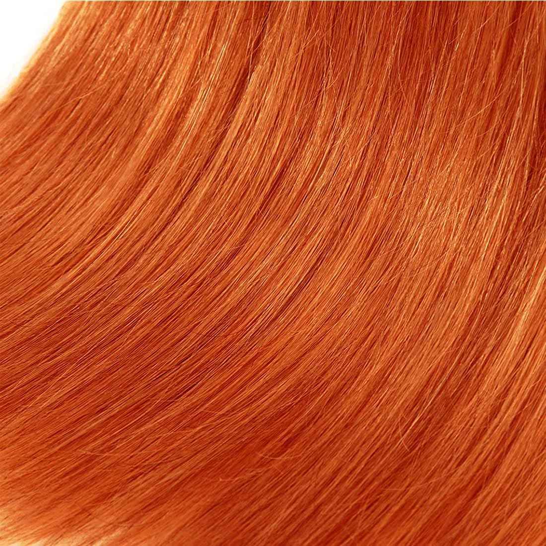 Giginger Bundles Human Hair 26 28 30 inch Orange Straight Bundles 350 Color Human Hair Unprocessed Quick Weave Soft Sewn In Hair Extensions for Black Women