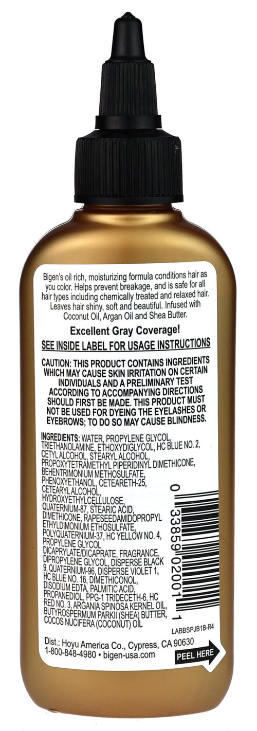 Bigen Semi Permanent Hair Color #JB1 Jet Black, 3 oz (Pack of 12)