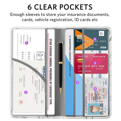 CoBak Car Registration and Insurance Holder - Vehicle Glove Box Car Organizer,Auto Truck Comparment Accessories Case with Magnetic Closure for Driver License,Cards