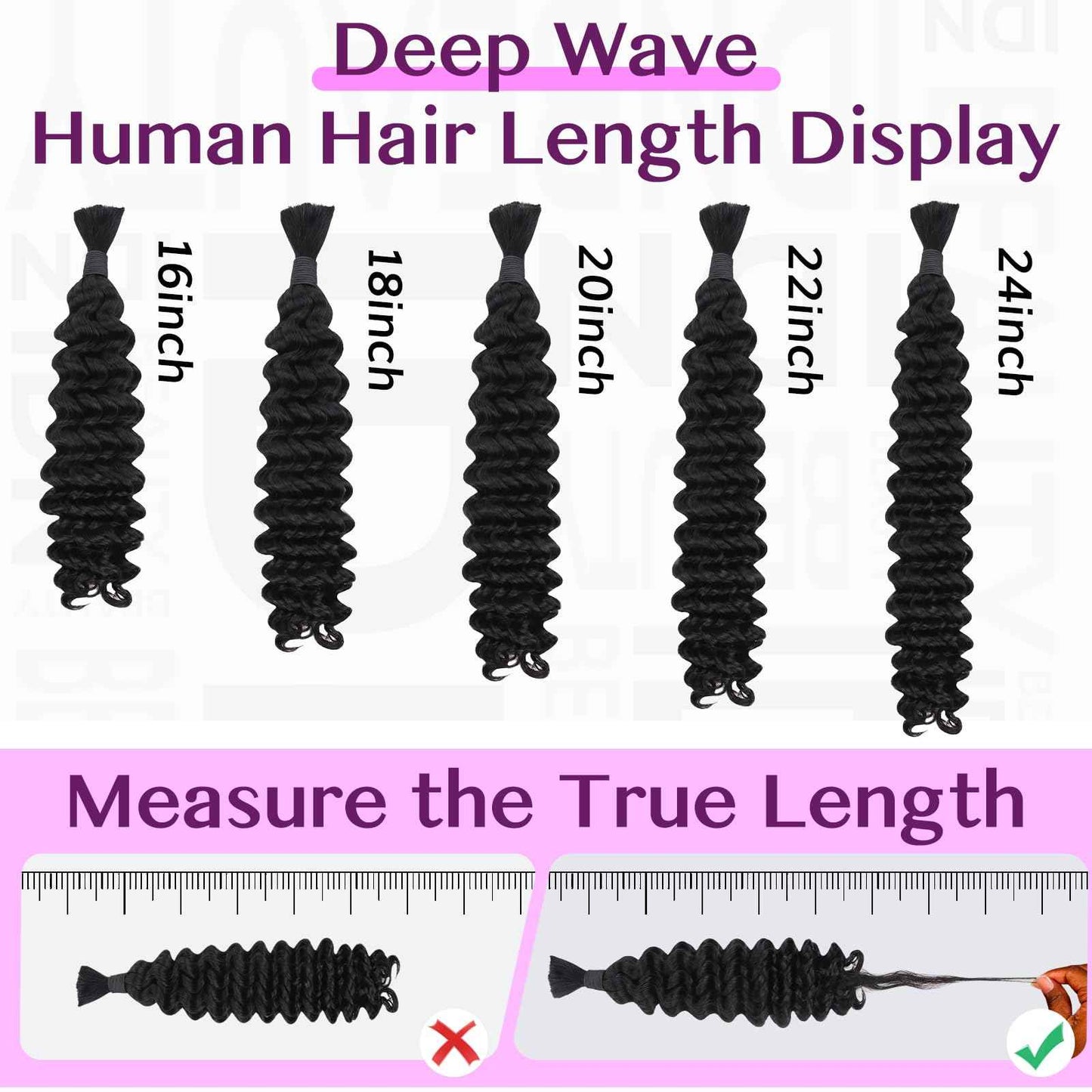 IDN BEAUTY Pre Divided Human Braiding for Boho Braids Hair Extensions, 24 Inch 100g Natrual Black Deep Wave Human Hair for Braiding Bohemian No Weft 12A Virgin Brazilian Wet and Wavy