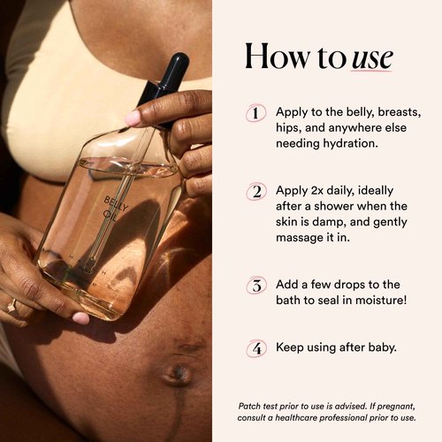 HATCH Belly Oil, Pregnancy & Postpartum Skincare for Stretch Marks, Quick-Drying for Full Body & Soothes Irritation, Plus Vegan, Clean & Plant-Based, 6.7 Fl Oz