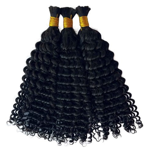 Bulk Hair Double Drawn Human Bundles Spanish Curly Extensions For Boho Knotless Braiding No Weft Water Wave Full End Burmese Bulk Hair Boho Braids for Women 16inch 1Bundle 100g