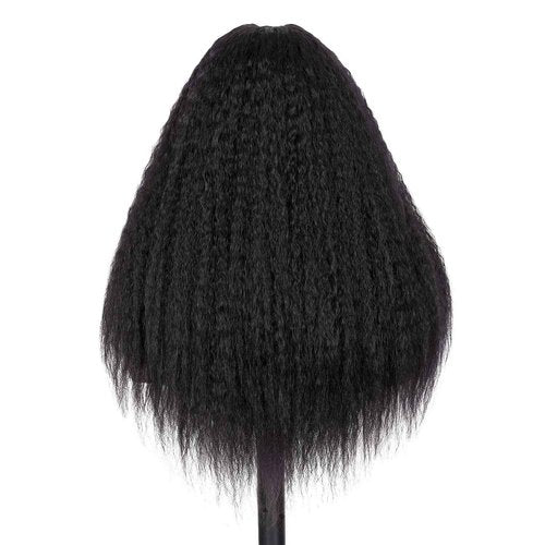 WIGER Kinky Straight U Part Wigs Human Hair Half Wig Natural Color Glueless Thin Leave Out Curly Hair 200% Density 18 Inch kinky Curly Clip in Wigs for Black Women Wear And Go Wig