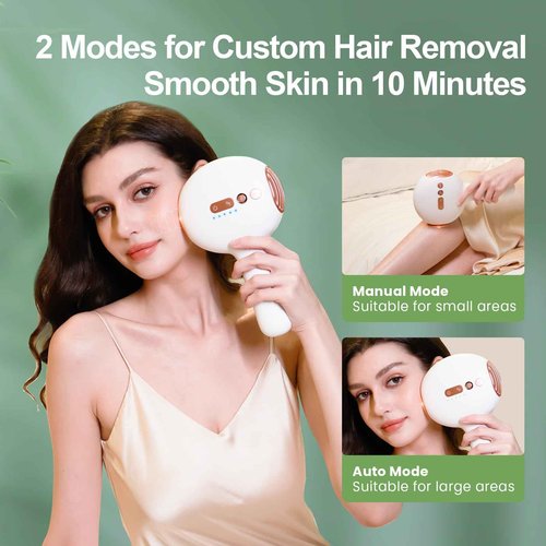 Lovsheme Sapphire Ice Cooling Hair Remove Device, Ice-cooling Device Hair Removal for Nearly Painless, Auto Flashing for Fast Full Body Hair Removal, White