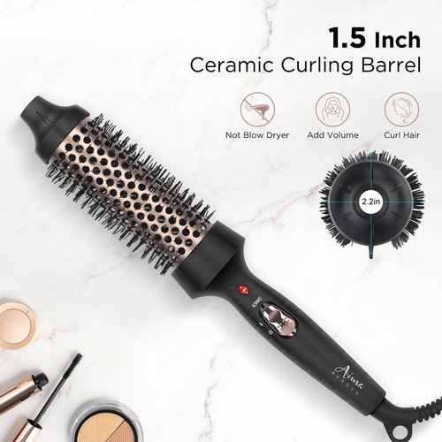 Aima Beauty One Step Hair Dryer & Volumizing Hot Air Brush, Thermal Brush, 1.5"/40mm Heated Round Brush for Blowout Look