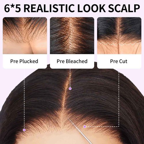 Tinashe Wear and Go Glueless Bob Wigs Human Hair 5x6 HD Lace Closure Wigs Pre Plucked Body Wave Lace Front Wigs Human Hair Short Wigs for Black Women (Loose Body Bob Wig P1B/2/30, 14inch)