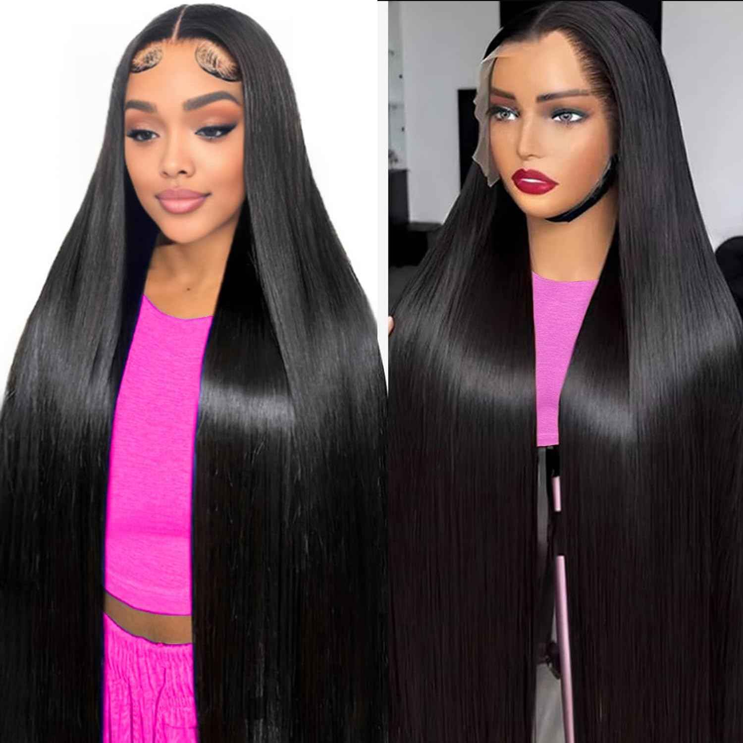 30 Inch 13x6 Lace Front Wigs Human Hair Straight HD Lace Front Wigs Human Hair Pre Plucked Straight Wigs Human Hair 13x6 Straight Lace Frontal Wigs 200 Density Glueless Wigs Human Hair for Women