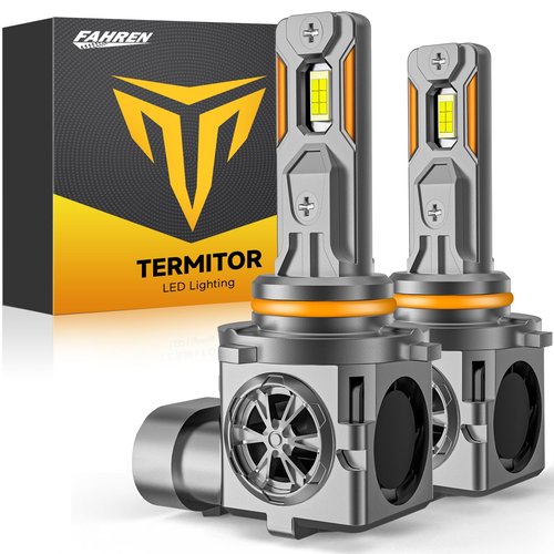 Termitor 9006/HB4 LED Bulbs, 33,000LM 900% Ultra-Brightness, Real 1:1 Halogen Mini Size, 10-Year Extended Lifespan, 6500K White Illumination for Automotive 9006 HB4 Fog Lights, Plug N Play, Pack of 2