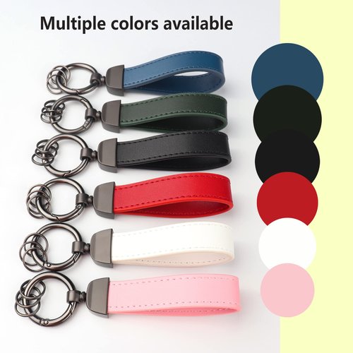 Turcee Leather Keychain, Creative Personality Key Fob, Car Accessories Universal Keychain for Men and Women (White)