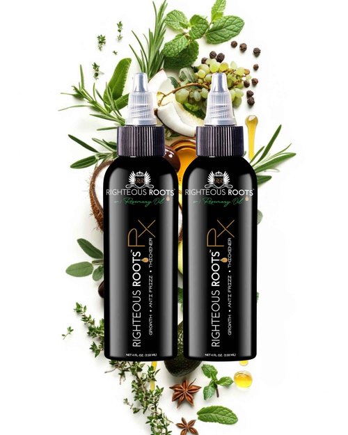 Righteous Roots Hair Oil for Hair Growth, Anti Frizz and Thickener (4 fl OZ, Pack of 2) - Best for Beard, Curly, Wavy and Natural Hair