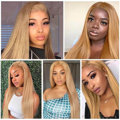 Wahairse Human Hair Bundles 26 28 30 Inch Straight 27# Color Human Hair Unprocessed Brazilian Virgin 3 Bundles Quick Weave Human Hair Extensions (27# Straight, 26 28 30)