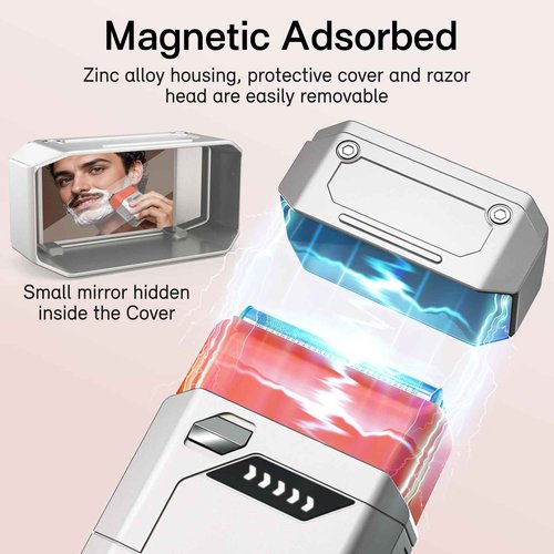 Foil Shaver, Compact Electric Razor for Men, USB-C Rechargeable, Waterproof & Cordless Face Shaver with Travel Case – Portable Grooming Kit for Travel & Daily Use
