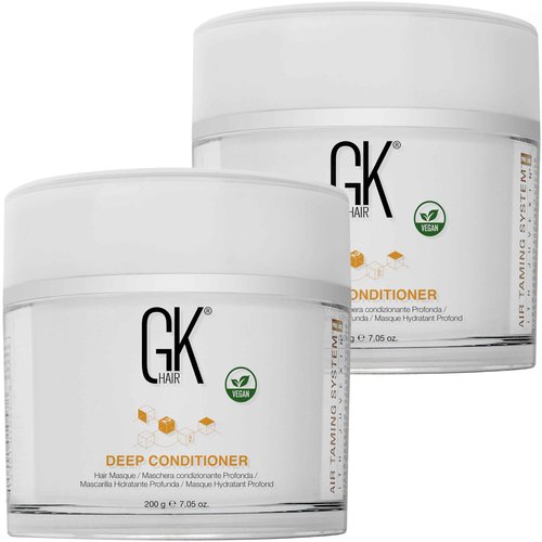 GK HAIR Global Keratin Deep Conditioner Masque Pack of 2 (7.05 Fl Oz/200 g) Intense Hydrating Repair Treatment Mask for Dry Damaged Color Treated Frizzy Hair Restoration Formula with JOJOBA Seed Oils