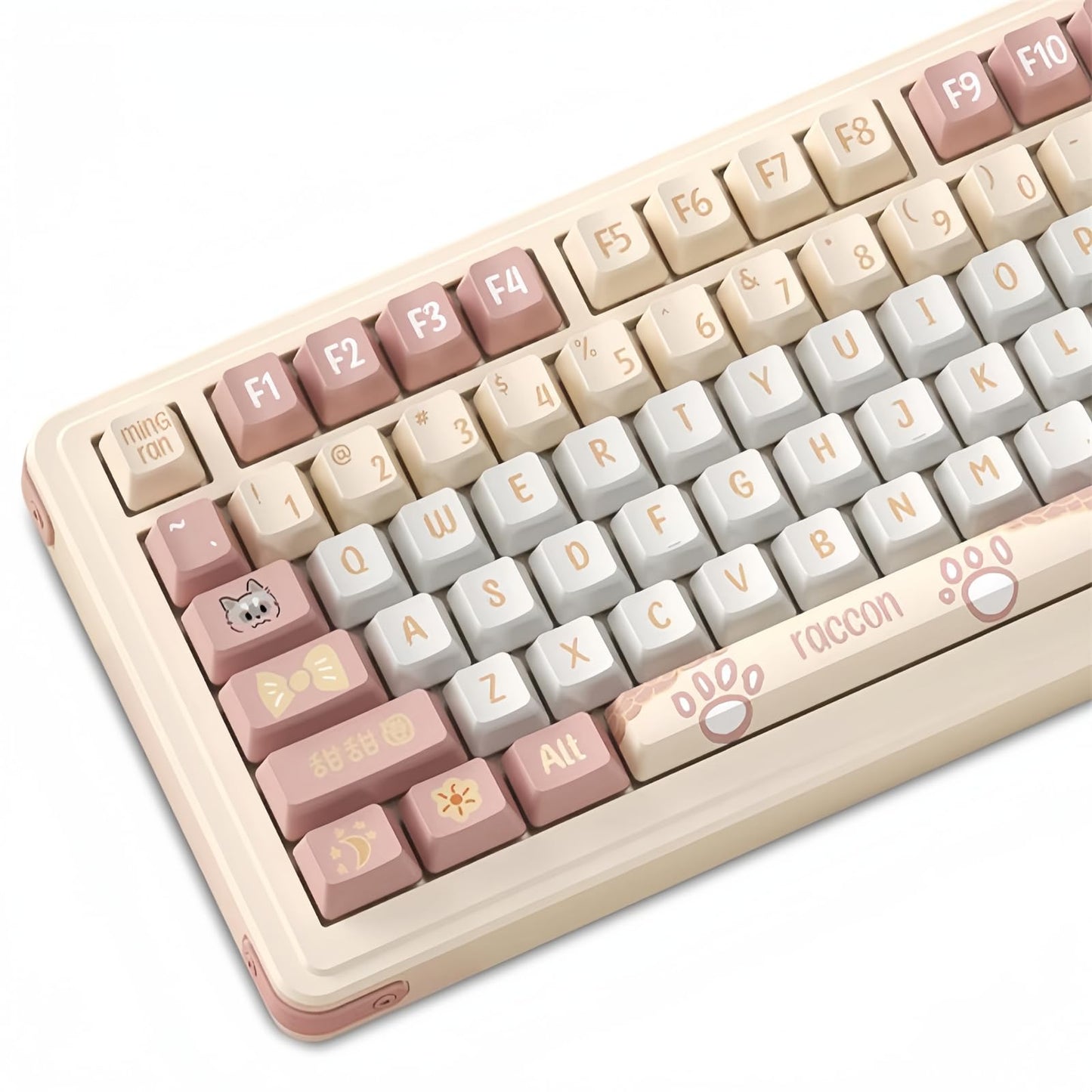 ZMX Cute Keyboard Keycaps,PBT Dye-Sub Custom Keycaps Set Cherry Profile 124 Keys Full Size Keycaps for ANSI Layout Cherry MX Switches 75% 60% Mechanical Gaming Keyboard Kawaii Cartoon Keycaps (16)