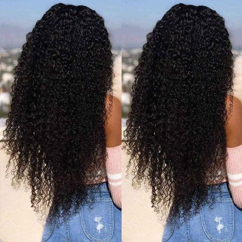 Skouty 24 Inch Kinkycurly Wig Human Hair 13x4 Lace Front Wigs 180 Density Glueless Wigs Human Hair Pre Plucked Brazilian Kinky Straight Wig Lace Frontal Wigs for Black Women Virgin Human Hair