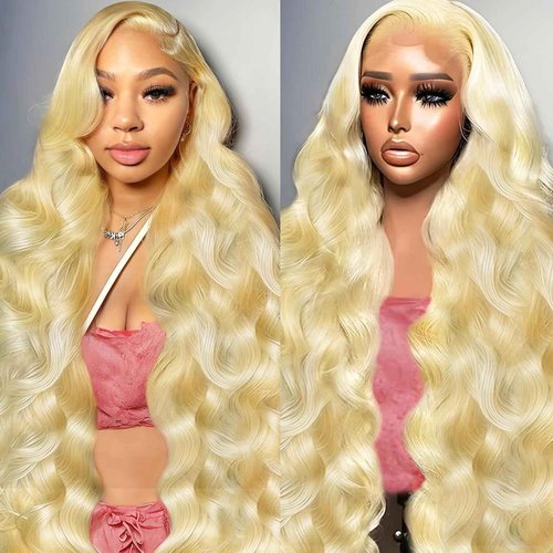 613 13x6 Lace Front Wig Human Hair 200 Density 30 Inch Body Wave Blonde Wig Human Hair 13x6 613 HD Lace Front Wig Virgin Human Hair Pre Plucked Natural Hairline Tiny Knots Tangle Free Shedding Free