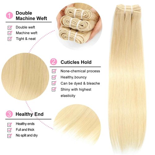 613 Bundles Human Hair 22 Inch12A Grade 100% Unprocessed Brazilian Virgin Blonde 613 Human Hair Extensions For Women 100g