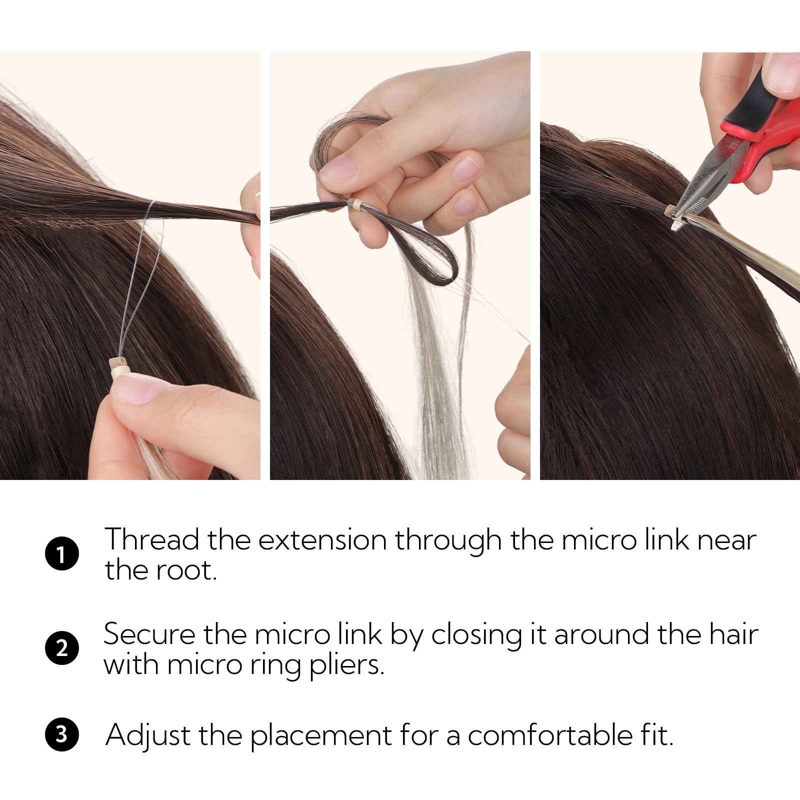 HOTBANANA Micro Ring Hair Extensions Human Hair, 24 inch 50g 50s Light Blonde Highlighted Golden Blonde Micro Beads Real Human Hair Extensions Straight Micro Link Micro Loop Hair Extensions