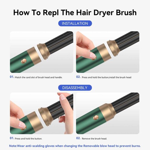 Blow Dryer Brush 7 in One, Negative Ion Hair Dryer Brush Set Upgrade Hot Air Brush Air Styler Curling Wrap Air Curler, Curling Iron Hair Styling Tools As A Gift for Straight/Curl/Drying/Smoothing