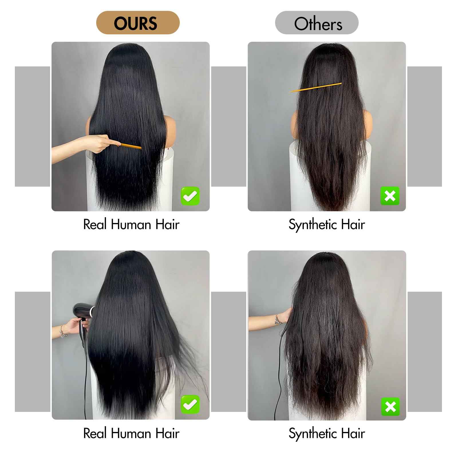 22 inch 13x6 Lace Front Wigs Human Hair 220 Density Straight Lace Front Wigs Human Hair 15A Grade Brazilian Virgin HD Transparent Lace Frontal Wigs Human Hair for Women Glueless Wigs Pre Plucked