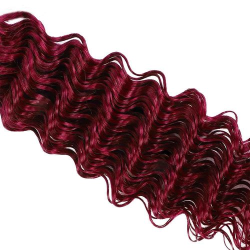Condescension Bundles Human Hair 24 26 28 inch Burgundy 99J Deep Wave Human Hair Bundles Wine Red Burgundy Unprocessed Quick Weave for Black Women