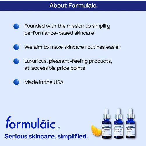 Formulaic™ Vitamin C, Retinol & Hyaluronic Acid Serums | Hydrates, Revitalizes, and Evens Skintone | Box Set of 3 Face Serums | Perfect Skincare Gift | 3 Fl Oz