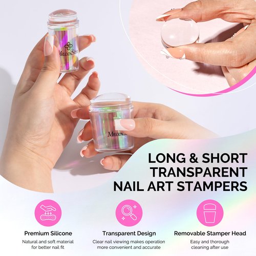 MelodySusie Professional Rechargeable 30000 RPM Nail Drill with Nail Stamper Kit