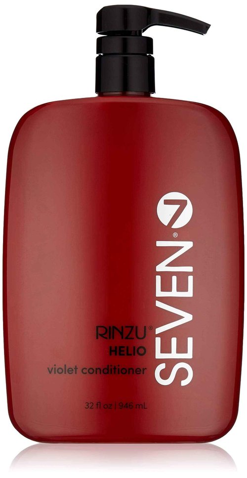 SEVEN Hair Care Rinzu Helio Violet Conditioner for Women & Men with Aragan Oil, Purple Conditioner for Blonde Hair & Brassiness, Sulfate + Paraben Free, Cruelty Free, Made in USA, 32 oz