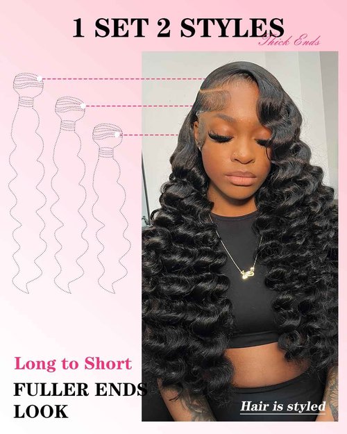 Loose Wave Bundles Human Hair with 5x5 Closure, (18 20 22+16) 12A 100% Real Human Hair Loose Deep Wave Bundles with HD lace Closure Unprocessed Brazilian Virgin Human Hair Extension Natural Color