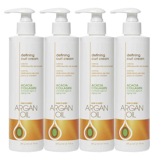 One 'n Only Defining Curl Cream with Argan Oil, Leave-in Conditioning Cream, Defines and Leaves Strong Curly Hair, Enhances Shine and Hydrates Without Sticky Residue, 9.8 Ounces (4 Pack)