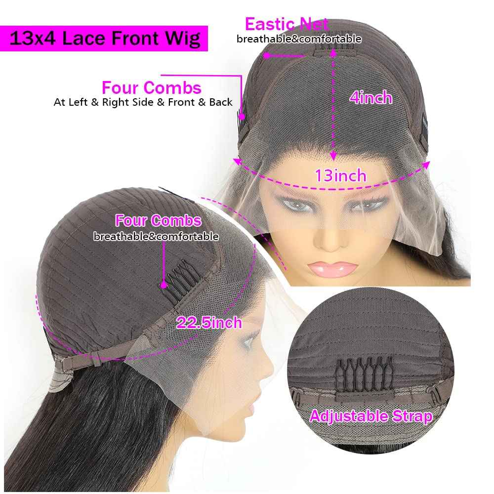 28 Inch Body Wave Lace Front Wigs Human Hair 13x4 SKINLIKE Real HD Lace Front Wigs Human Hair Pre Plucked Body Wave Glueless Frontal Wigs Human Hair 180% Density for Women