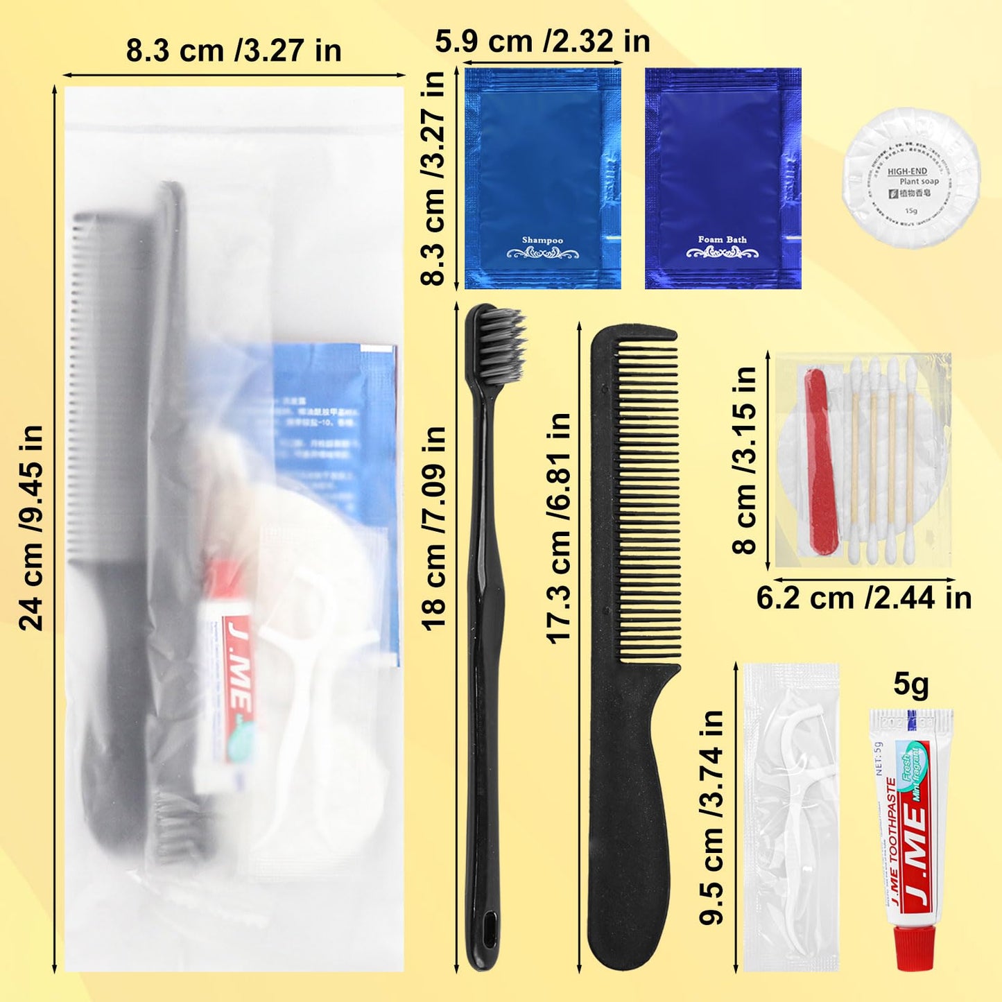 LLHQAMT Hygiene Kit, Hygiene Kit Bulk, Individually Packed, The Travel Hygiene Kit is Fully Equipped and Clean and Hygienic, Convenience Kits Suitable for Hotel, Camping, Home, Travel (100-PACK)