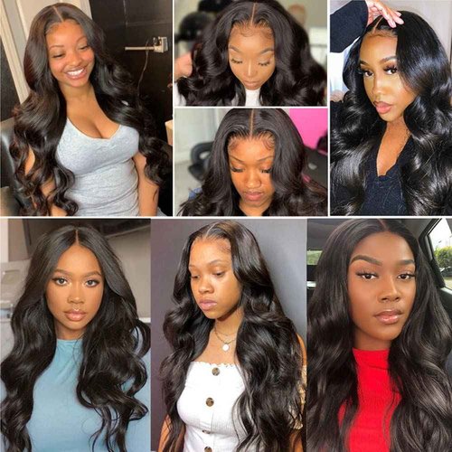 Body Wave Bundles with Closure for Black Women(10 12 14+10)100% Unprocessed Brazilian Body Wave Human Hair 3 Bundles with 4X4 Lace Closure Free Part Natural Color