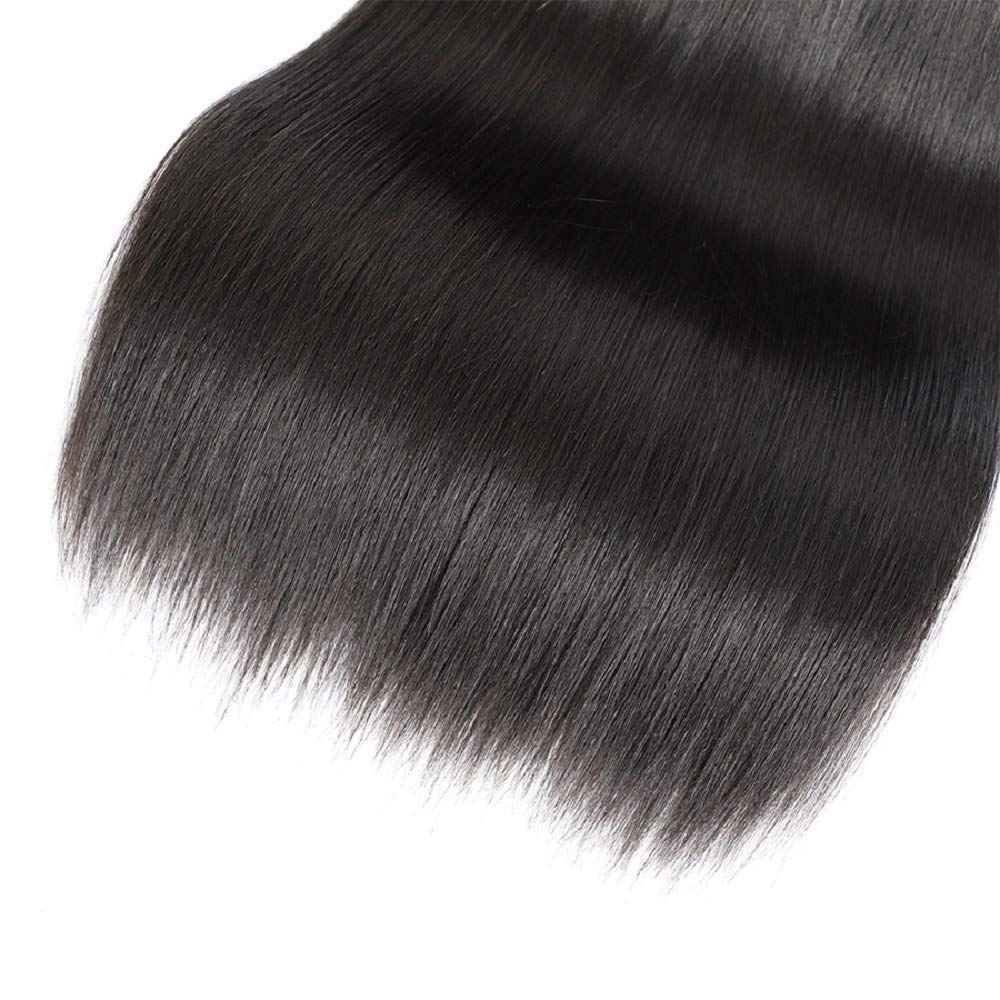 Human Hair Bundles with Closure Straight Bundles Human Hair with Lace Closure 22 20 18 +16 inch 5x5 Lace Closure Straight Human Hair 3 Bundles Hair Extensions for Woman