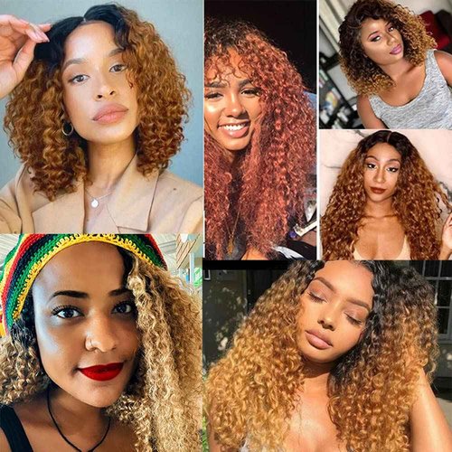 Ombre Bundles Human Hair Honey Blonde Bundles 1B27 Kinky Curly Human Hair Bundles 16 18 20 Inch Soft And Healthy Kinky Curly Ombre Human Hair Bundles 8A Unprocessed Honey Blonde Human Hair 3 Bundles