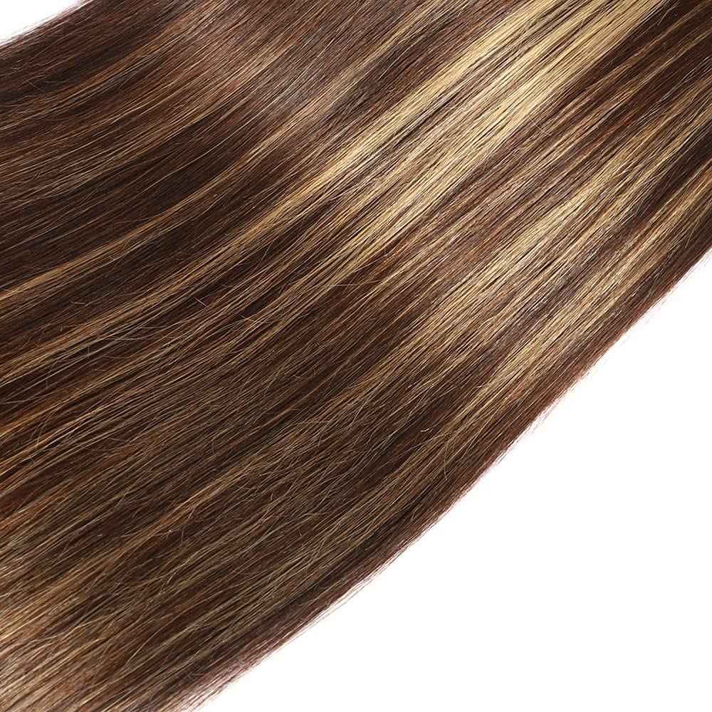Habiliana Bundles Human Hair 26 28 30 Inch Straight Wave P4/27 Human Hair Bundles 11A Unprocessed Brazilian Virgin Quick Weave Hair Extensions for Black Women