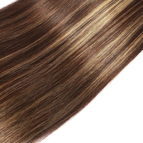 Habiliana Bundles Human Hair 16 18 20 Inch Straight Wave P4/27 Human Hair Bundles 11A Unprocessed Brazilian Virgin Quick Weave Hair Extensions for Black Women