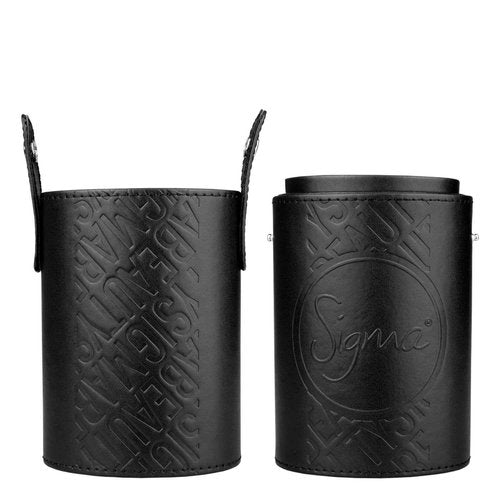 Sigma Brush Cup Holder - Two Makeup Brush Cups Snap Together for On-The-Go - Keep Makeup Brushes Clean and Protected - Makeup Brush Holder for Travel or Home - Black