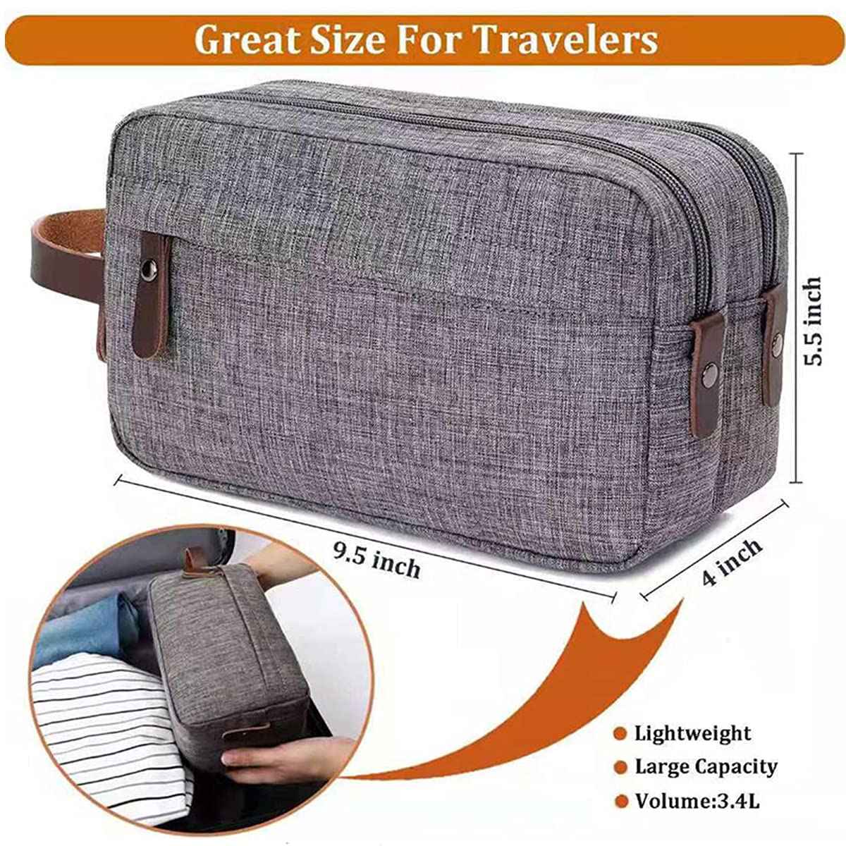 Grandslam Shaving Kit for Men, Safety Razor with 10 Blades, Shaving Brush, Stand and Soap Cream, Stainless Steel Bowl, Canvas & Leather Dopp Kit Gift Set