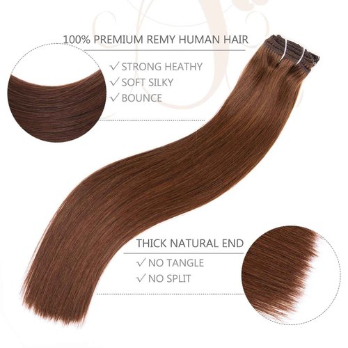 ManeMajesty Clip in Hair Extensions Real Human Hair for White Women Dark Brown,100% Natural Premium Remy Human Hair 16 Inch 10pcs 85g/Set,Straight Clip Hair Extensions with Double Weft