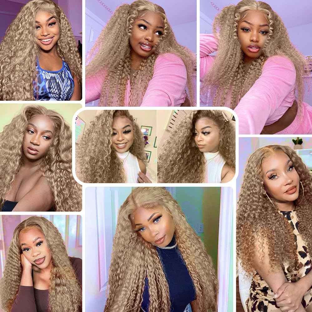 28 30 32 inch #22 Human Hair Bundles Blonde Water Wave Bundle Ash Blonde Human Hair Bundles #22 Wet and Wavy Bundle
