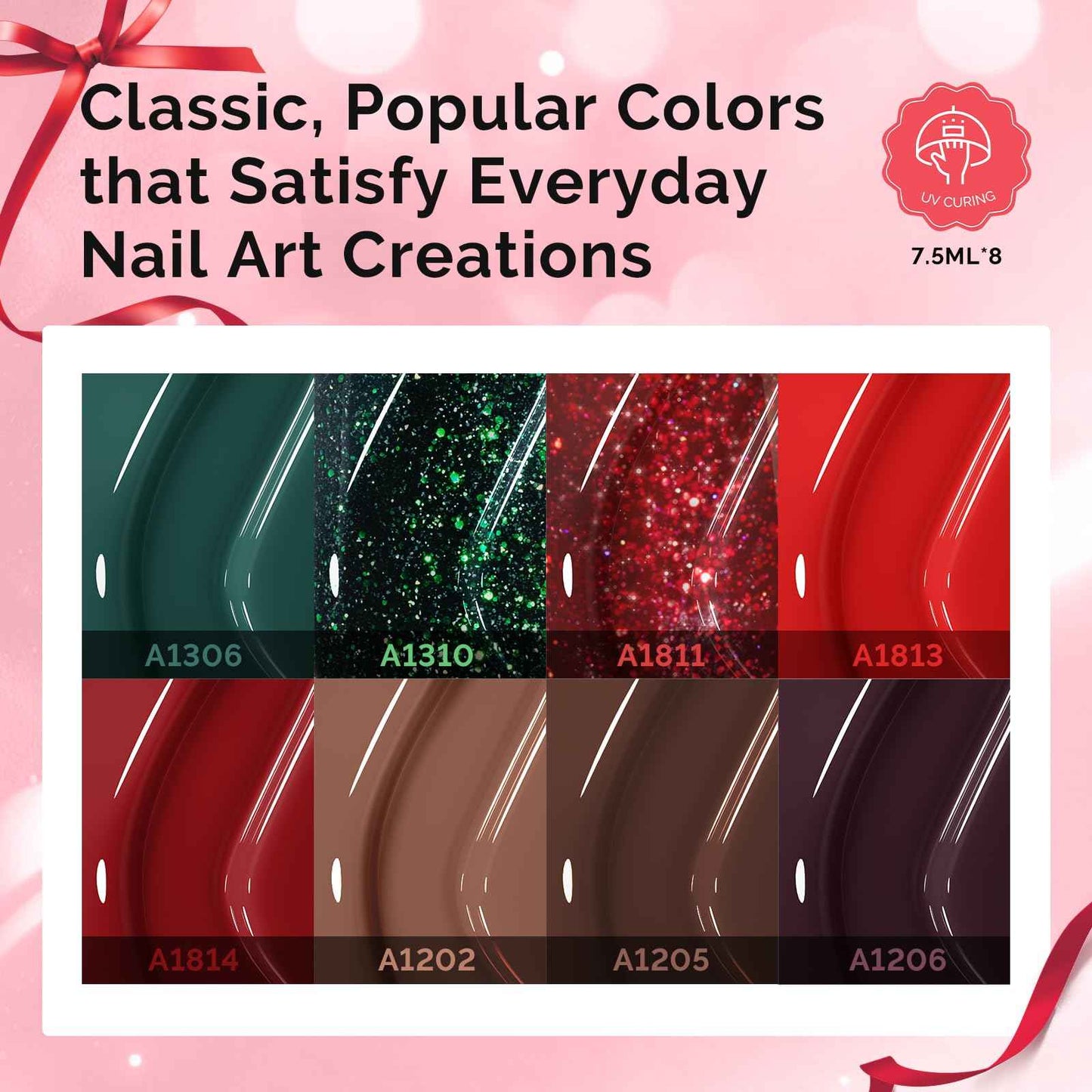 MelodySusie Gel Nail Polish Kit with UV Light P-PLUS30F- Popular Color Gel with Builder and Baser &Glossy Top Coat Soak Off Includes Nail Art Tools Nail Art Gift for Women & Girls