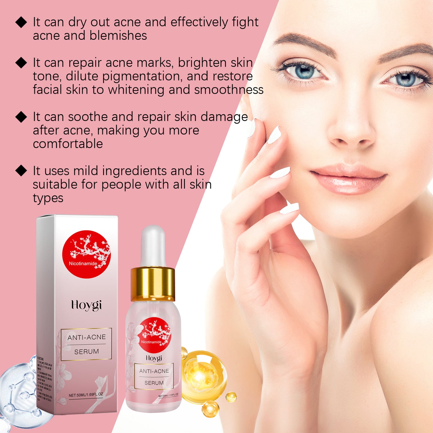 Nicotinamide Anti-Acne Serum - Moisturizing & Brightening Facial Essence