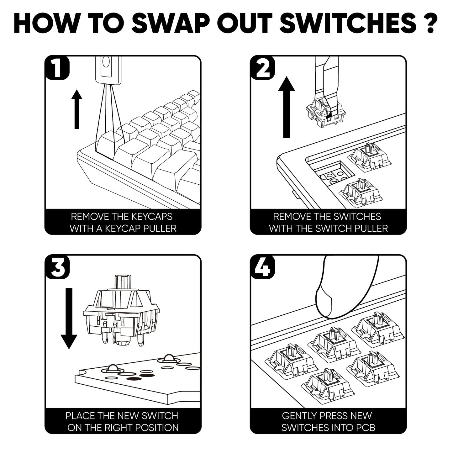 AKKO V3 Fairy Linear Silent Keyboard Switch for Mechanical Gaming Keyboard, 5-Pin 50gf Quiet Pre-Lubed Switches with Standard MX Structure (45pcs)
